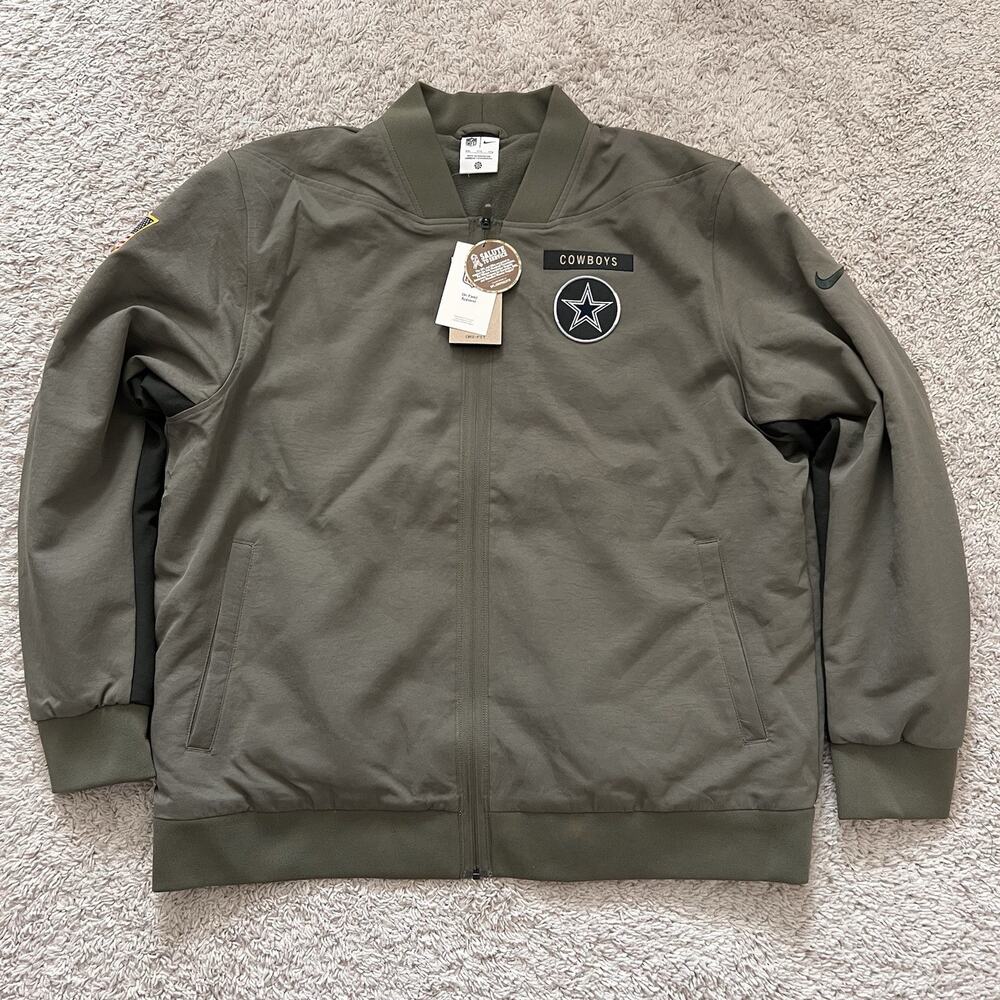 Nike Dallas Cowboys 2025 Salute to Service Bomber Jacket Green Men's 2XL NWT
